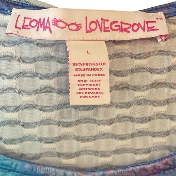 Leoma Lovegrove L Blue Large Colorful Sea Turtle Hoodie Beach Swim Cover Dress - Picture 6 of 7